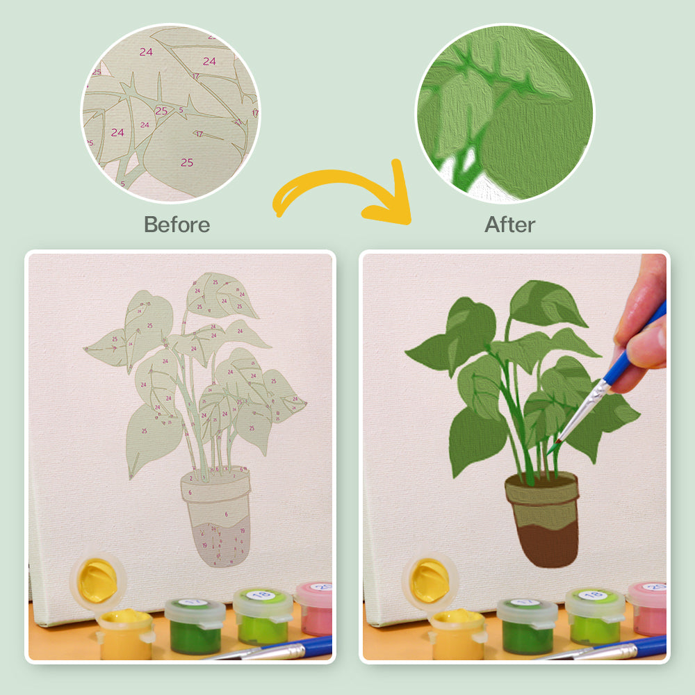 Zielone rośliny - Malowanie po numerach