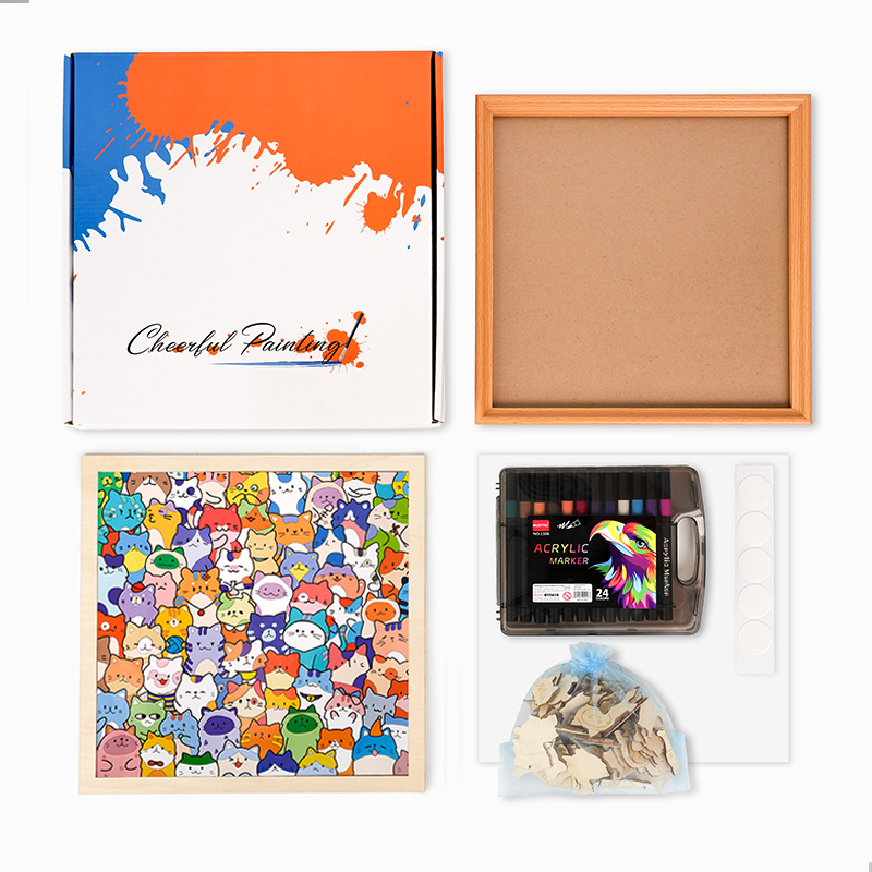 Bestialska paczka - drewniana układanka do kolorowania