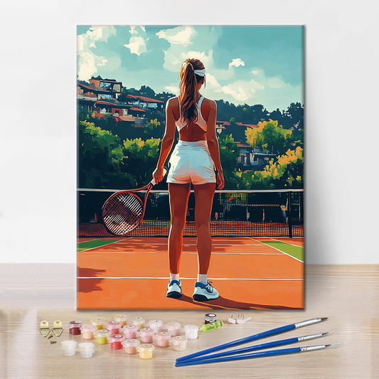 Szczegóły zestawu Tenis - Malowanie po numerach - wysokiej jakości płótno i farby akrylowe