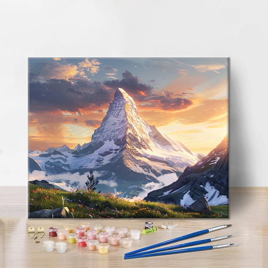 Szczegóły zestawu Matterhorn - Malowanie po numerach - wysokiej jakości płótno i farby akrylowe