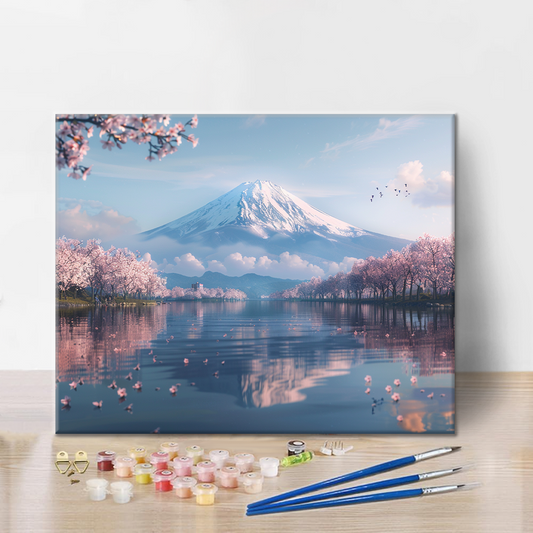 Szczegóły zestawu Mount Fuji - Malowanie po numerach - wysokiej jakości płótno i farby akrylowe