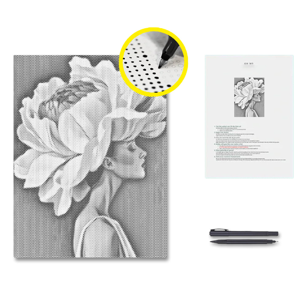Flower & Woman - Malowanie kropkami
