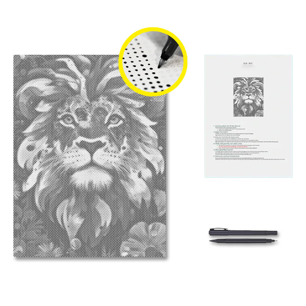 Lion with a Brave Heart - Malowanie kropkami