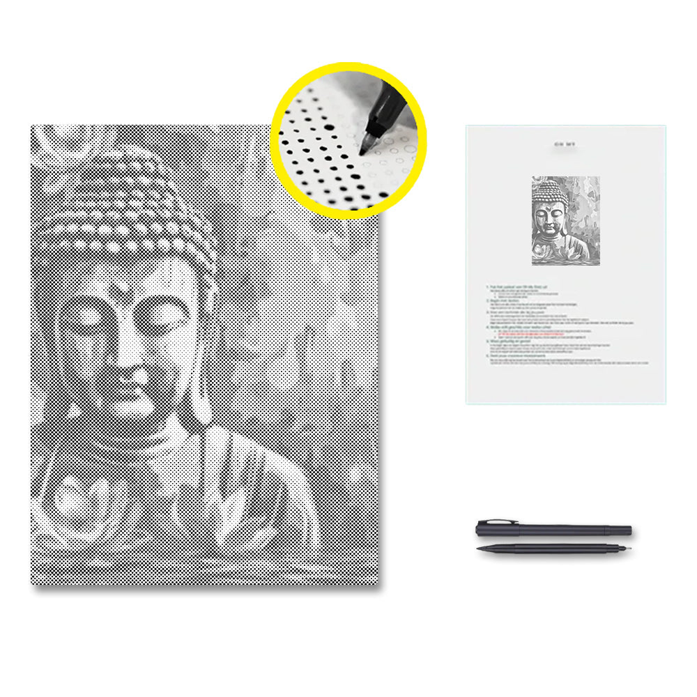 Buddha with Flower - Malowanie kropkami