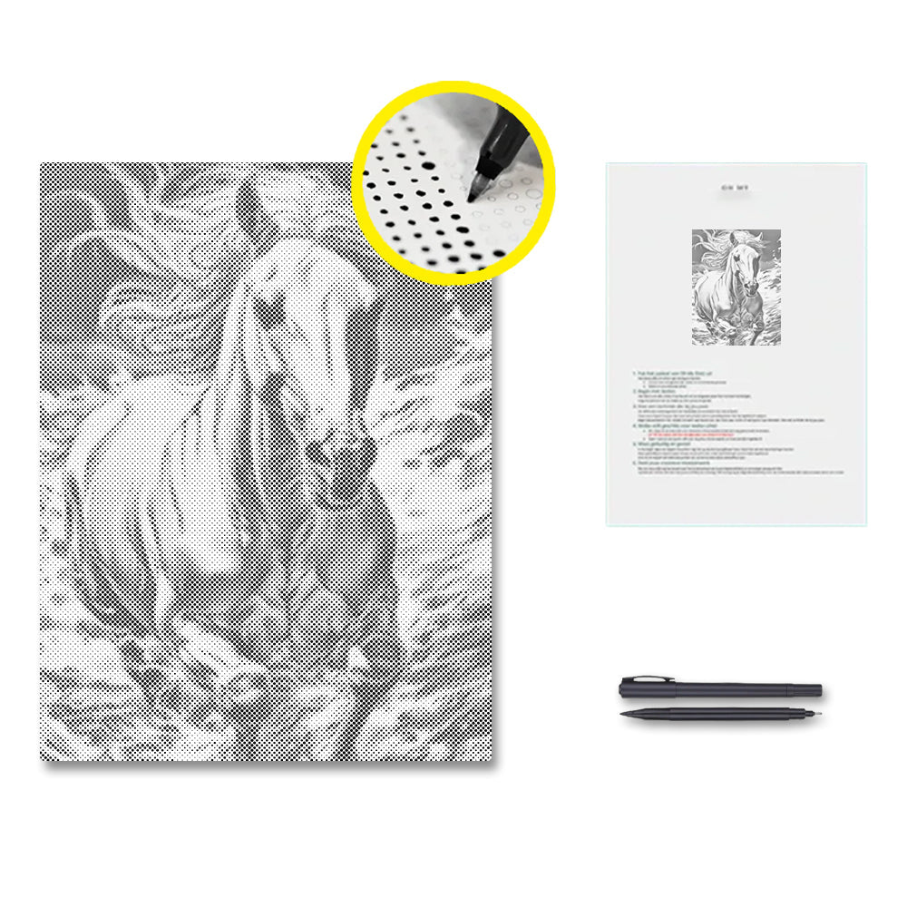Majestic Running Horse - Malowanie kropkami