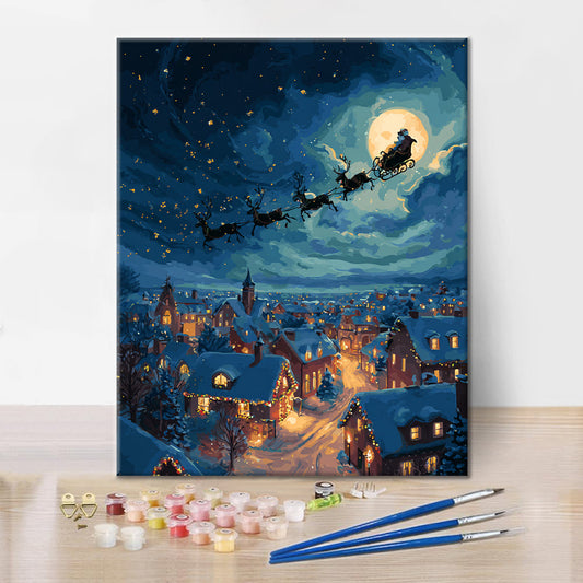 Mikołaj rozdający prezenty – Malowanie po numerach