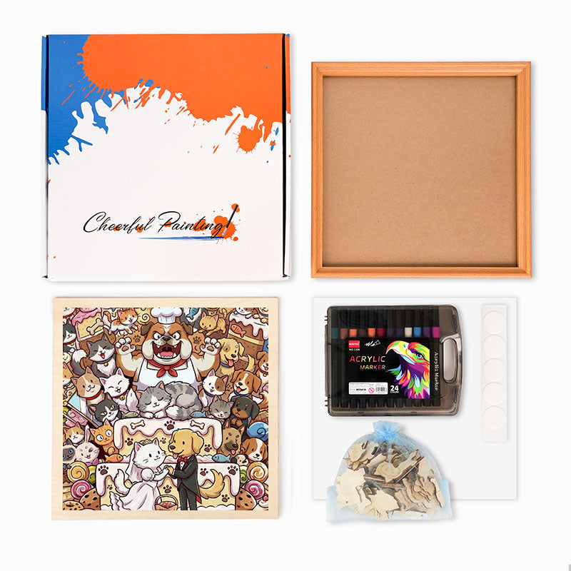 Idealne wesele – Drewniana układanka do kolorowania