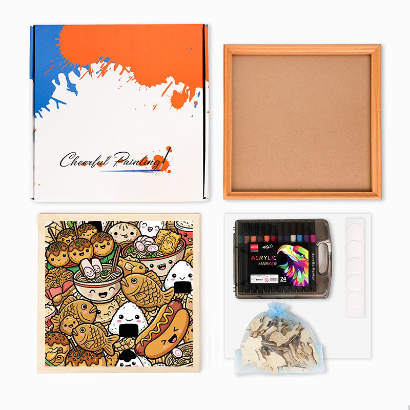 Happy Bites - Drewniana układanka do kolorowania