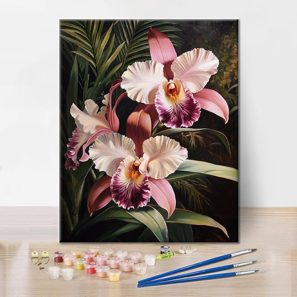 Różowa Orchidea - Malowanie po Numerach