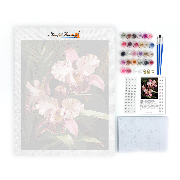 Różowa Orchidea - Malowanie po Numerach