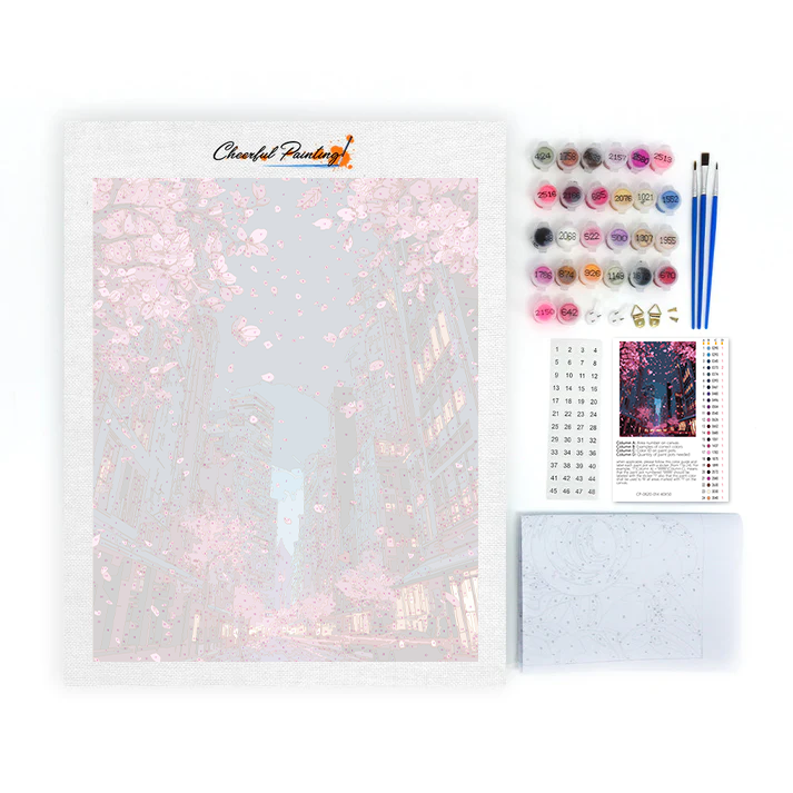 City Blooms Cherry - Malowanie po numerach
