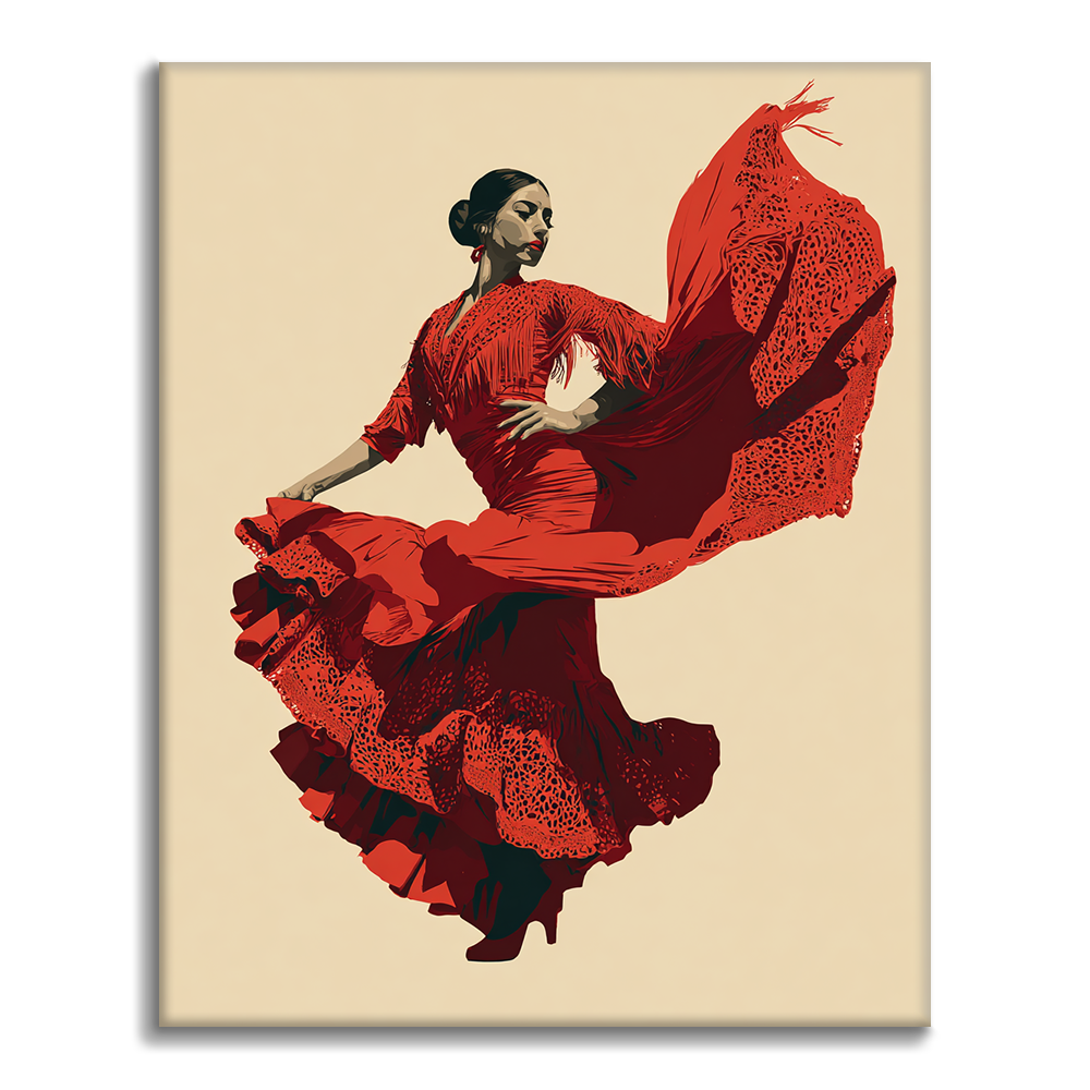 Tancerka Flamenco - Malowanie po numerach