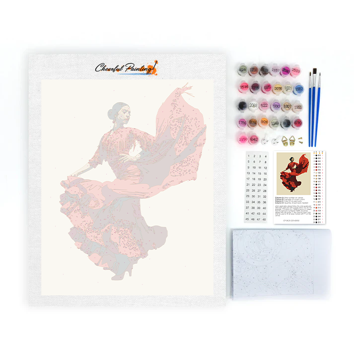 Tancerka Flamenco - Malowanie po numerach