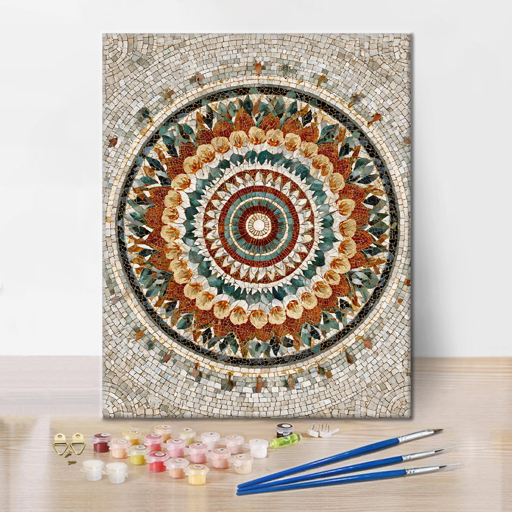 Warstwowa kolorowa mandala - malowanie po numerach