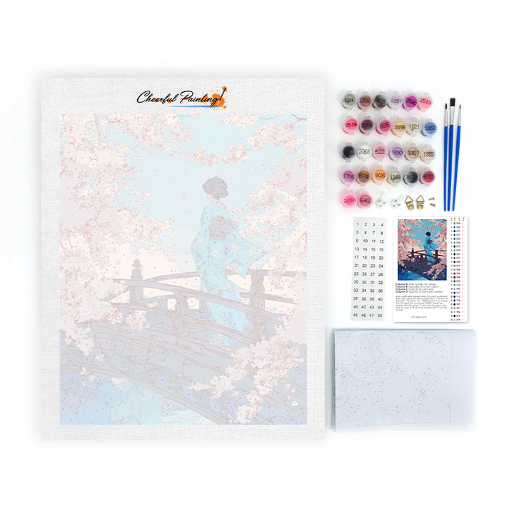 Most Sakura - Malowanie po numerach