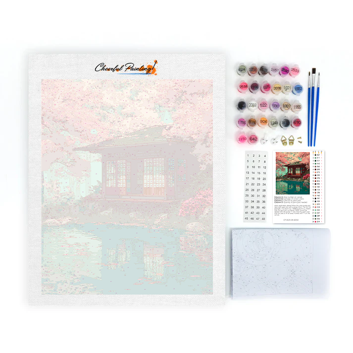Cherry Blossom Serenity - Malowanie po numerach