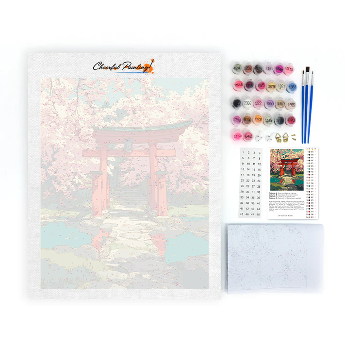 Cherry Blossom Torii - Malowanie po numerach