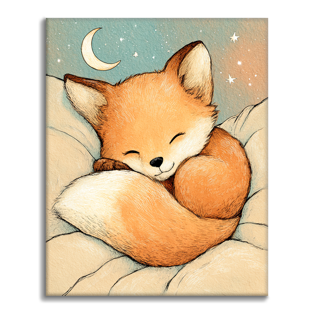 Starry Fox Nap - Malowanie po numerach