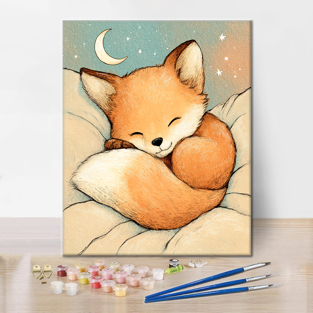 Starry Fox Nap - Malowanie po numerach