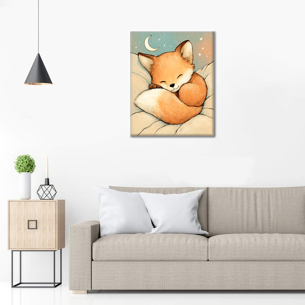 Starry Fox Nap - Malowanie po numerach