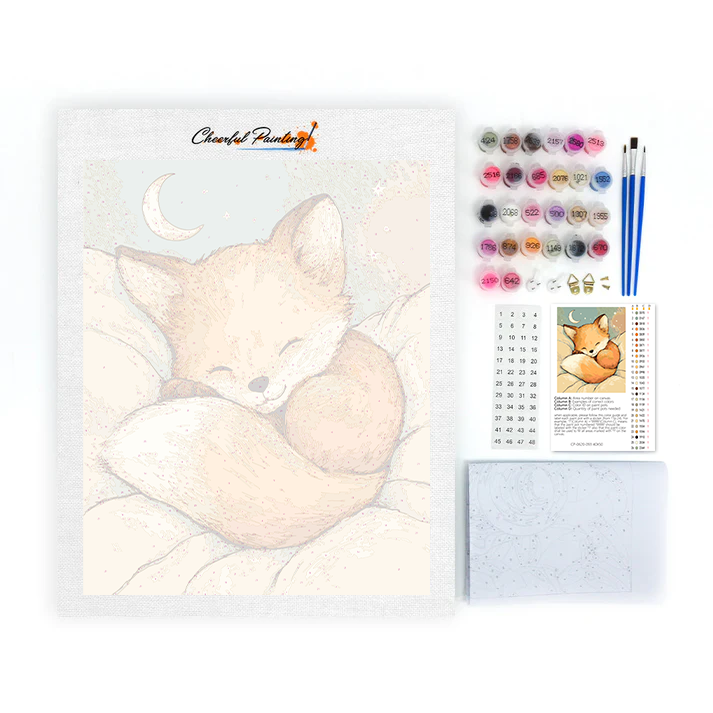 Starry Fox Nap - Malowanie po numerach