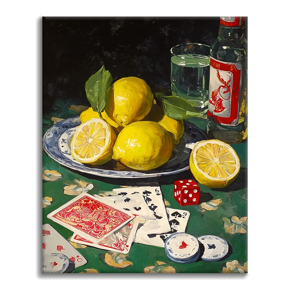Cytryny i poker – malowanie po numerach