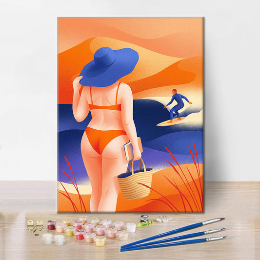 Błogi dzień na plaży – malowanie po numerach