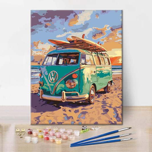 Szczegóły zestawu kombi - Malowanie po numerach - wysokiej jakości płótno i farby akrylowe