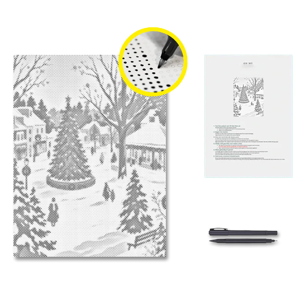 Śnieg w grudniu – Malowanie kropkami
