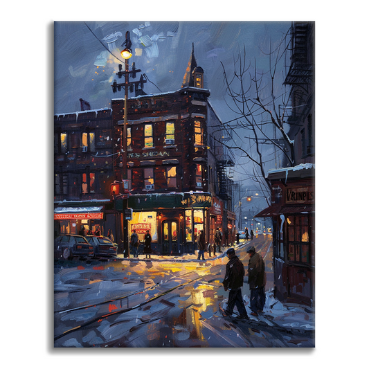 Kącik miasta zmierzchu - Malowanie po numerach