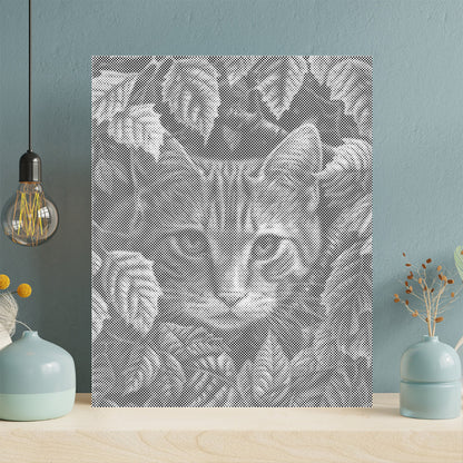 Leaves and Cat - Malowanie kropkami