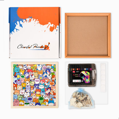 Załoga leśna - drewniana układanka do kolorowania