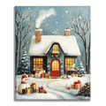 Zestaw Domek na Boże Narodzenie — malowanie po numerach - Cheerful Painting