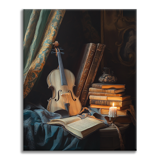 Book and Violin - Malowanie po numerach