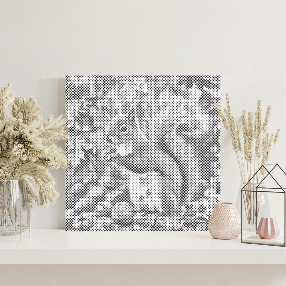 Squirrel In Autumn Leaves - Malowanie kropkami
