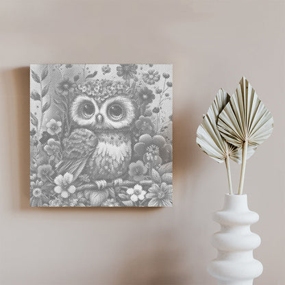 Soft and Cute Baby Owl - Malowanie kropkami