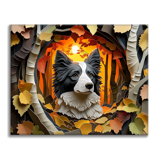 Jesienne szepty Border Collie - Malowanie według numerów