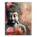 Zestaw Budda z kwiatem - Malowanie po numerach - Cheerful Painting