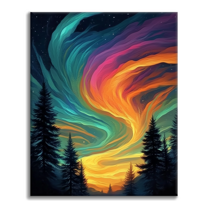 Kolorowa galaktyka wirowa - Malowanie po numerach