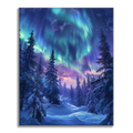 Zestaw Las zorzy polarnej - Malowanie po numerach - Cheerful Painting