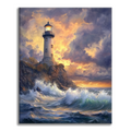 Zestaw Latarnia morska przy brzegu oceanu - Malowanie po numerach - Cheerful Painting