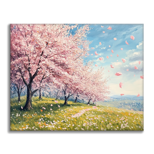 Cherry Blossom Fields - Malowanie po numerach