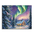 Zestaw Boże Narodzenie i zorza polarna - Malowanie po numerach - Cheerful Painting