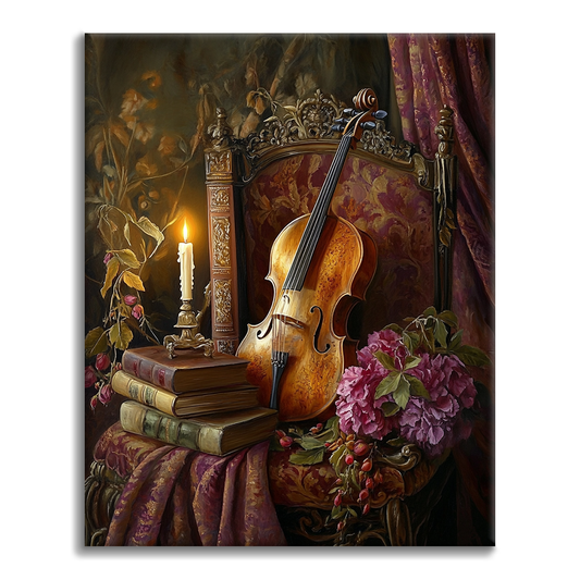 Violin and Book - Malowanie po numerach