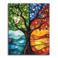 Zestaw Drzewo Czterech Pór Roku - Malowanie po numerach - Cheerful Painting