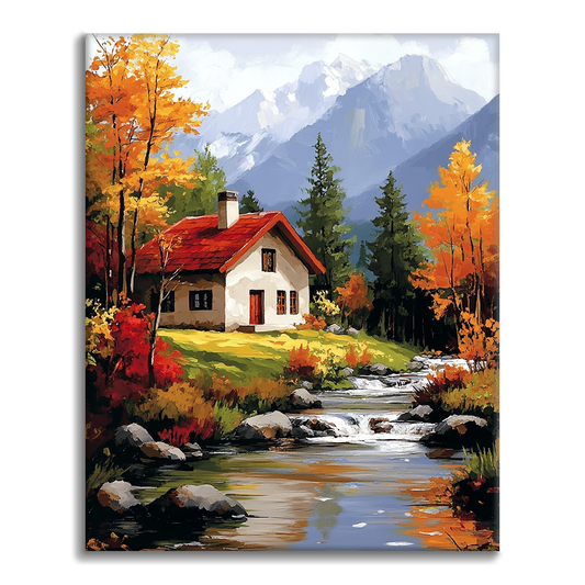 Rural Tranquility with Autumn Hues - Malowanie po numerach
