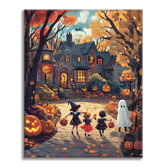 Halloweenowa Przyjemność - Malowanie po numerach