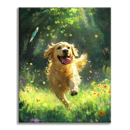 Golden Retriever - Malowanie po numerach