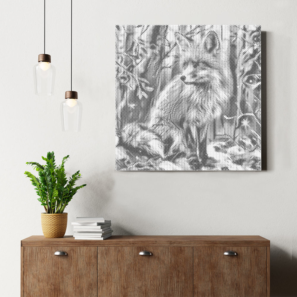 Fox In A Snowy Forest - Malowanie kropkami