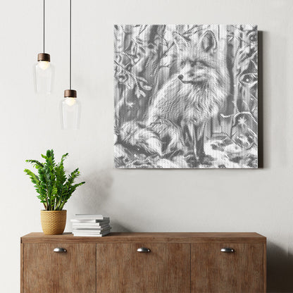 Fox In A Snowy Forest - Malowanie kropkami